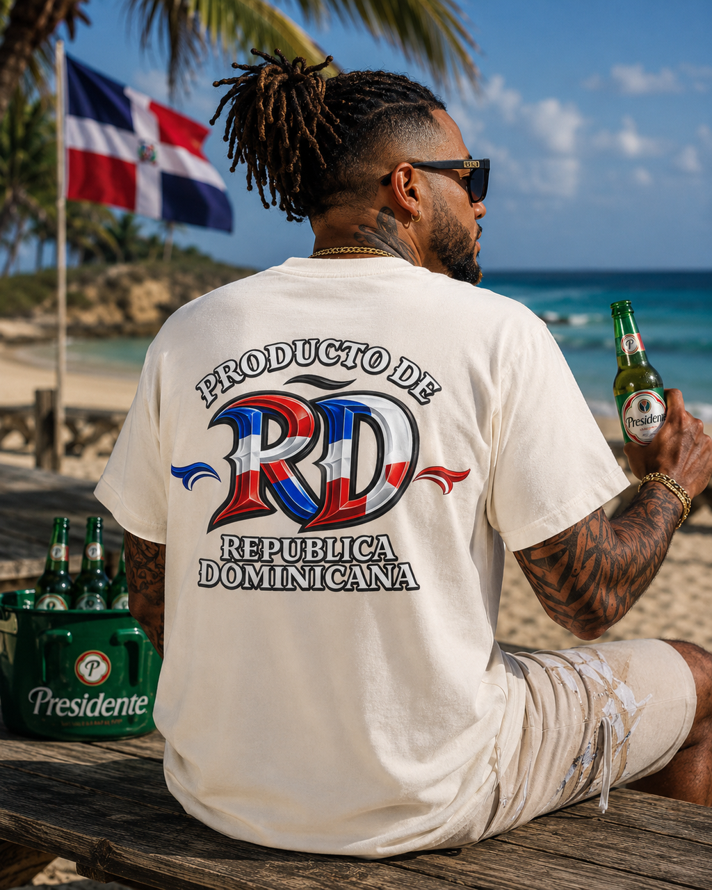 Producto De Republica Dominicana Heritage T-shirt | Old English Style, DR Dominican Culture | Heavyweight Cotton